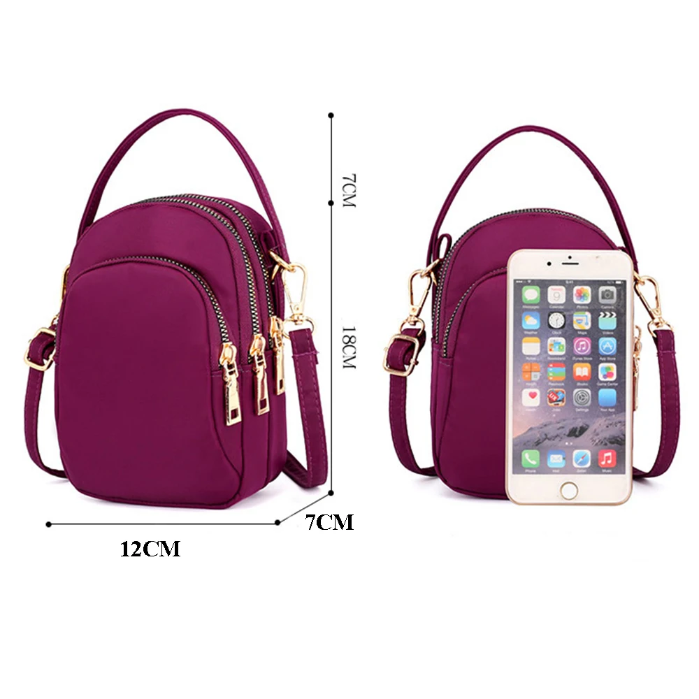 Buylor Crossbody Bags Mini Women Cell Phone Shoulder Bag Female Fashion Lightweight Nylon Messenger Bag Waterproof Wallet Ladies