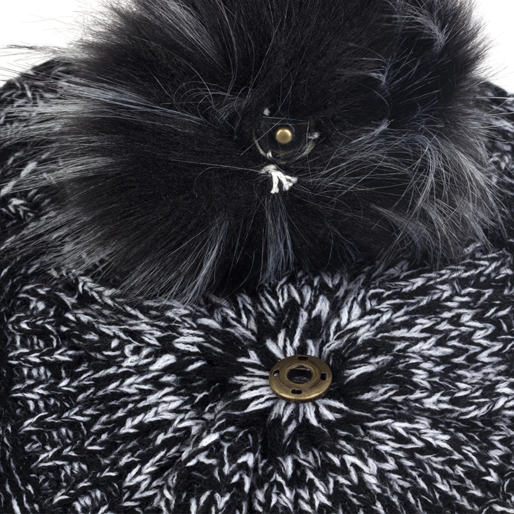 

Women French Artist Berets With Faux Fur Pom Pom Retro Casual Winter Hats For Female Ladies Color Mixing Elastic Hat Girls Caps