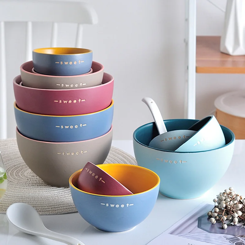 Миска для еды Бытовая одинарная маленькая чаша Корейская Милая миска в форме