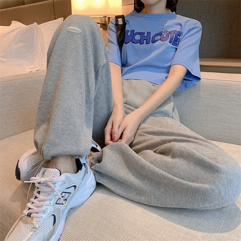 

Women Pants Trousers Summer Spring Autumn High Waist Black White Gray Casual Wide Leg Pant Harajuku Y2K Oversize Pants Pantalon