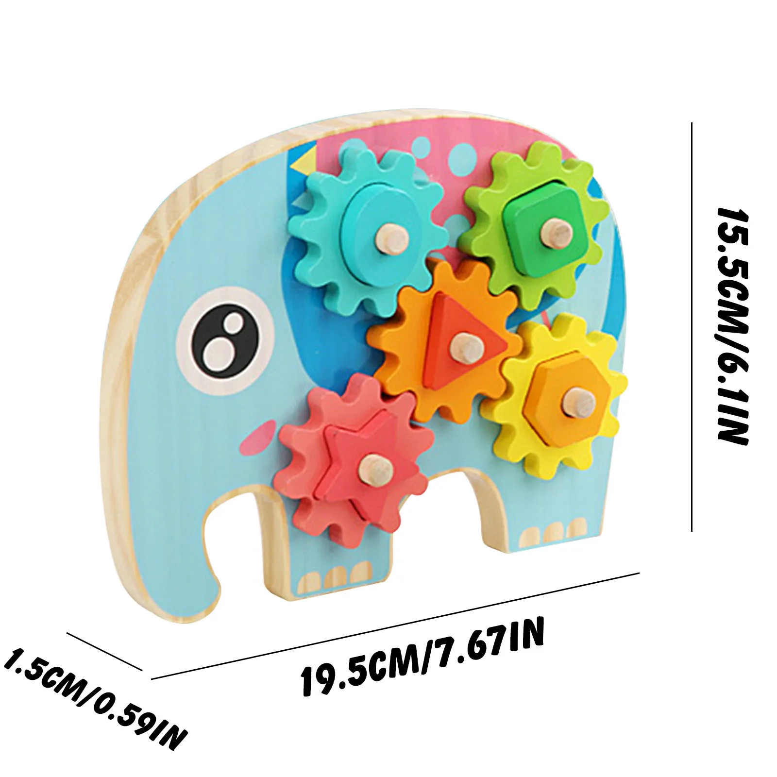 

Montessori Toy Wooden Building Blocks Early Learning Educational Toys Gear Sleeve Column Geometric Shape Match Kids Puzzle Toys