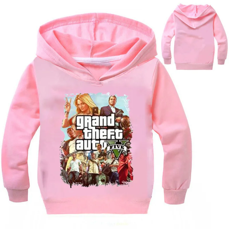 Детские толстовки с капюшоном Grand Theft Auto GTA детские футболки длинным рукавом топы