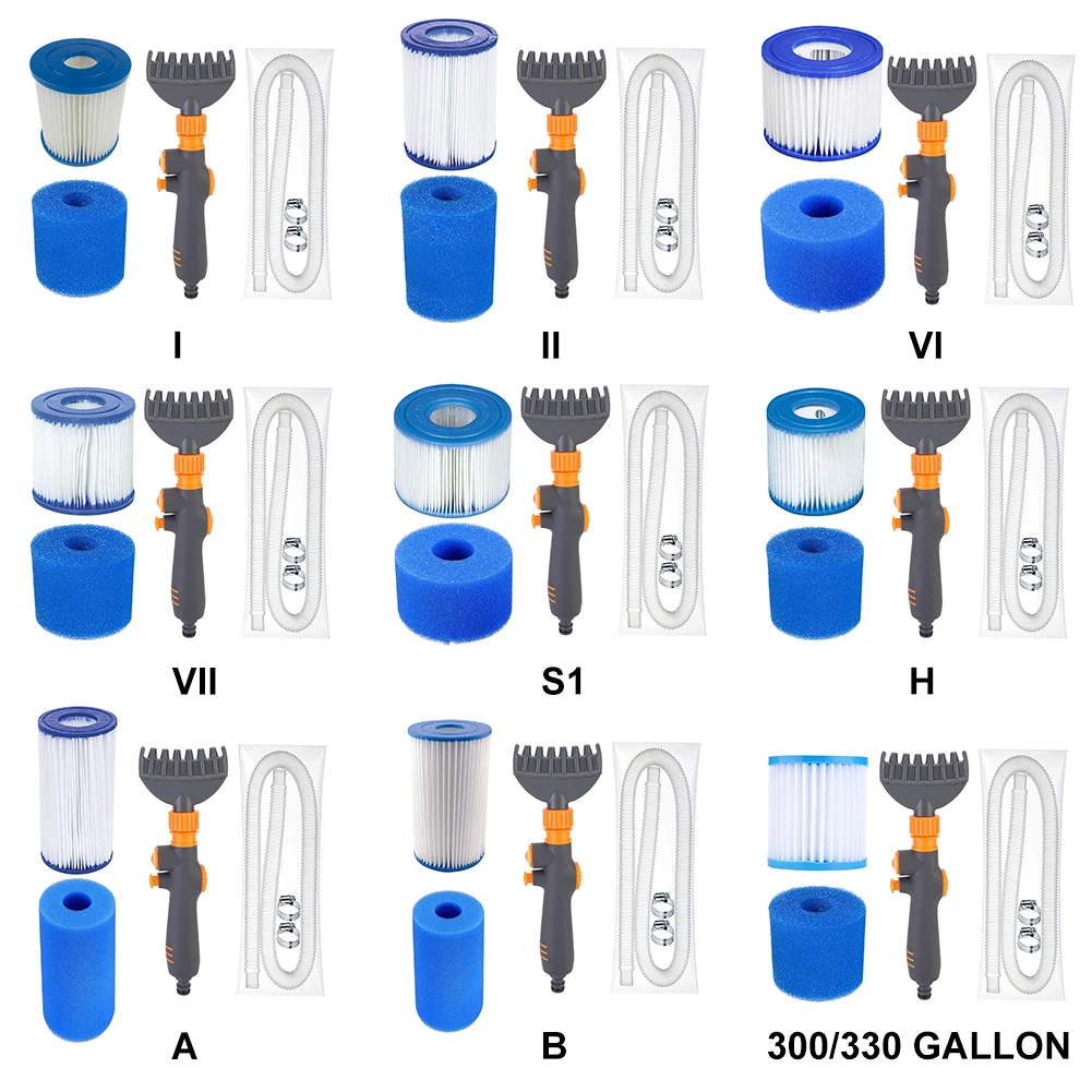 

Hose Removes Debris Pool Filter Cleaner Set Durable Cleaning Brush Spa Hot Tub High Pressure Time Saving Professional Effortless