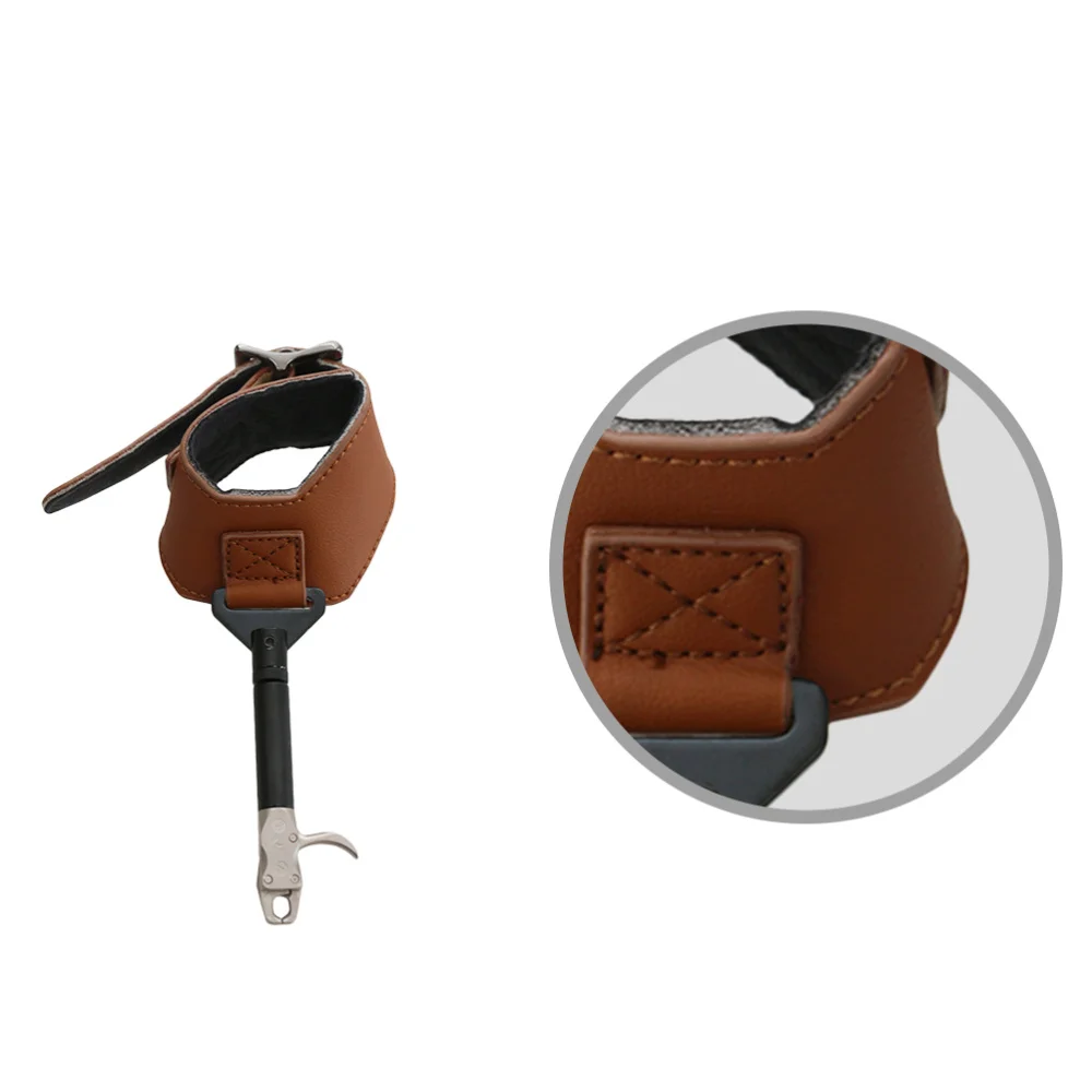 

Recurve Bow Arrow Caliper Shooting Archery Bow Release Release Aid Accessory (Brown)