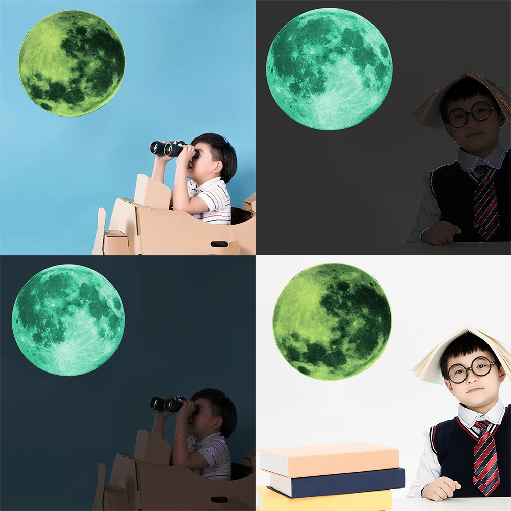 Холодильник стикеры на обои световой Луна DIY домашнего декора светится в темноте