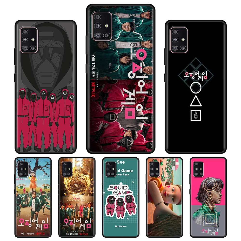 

Squid game Cute Q Phone Case For Samsung Galaxy A51 A12 A21s A71 A31 A52 A02 A72 A11 A41 A01 A02 A42 A22 A52S A03S A02S Cover