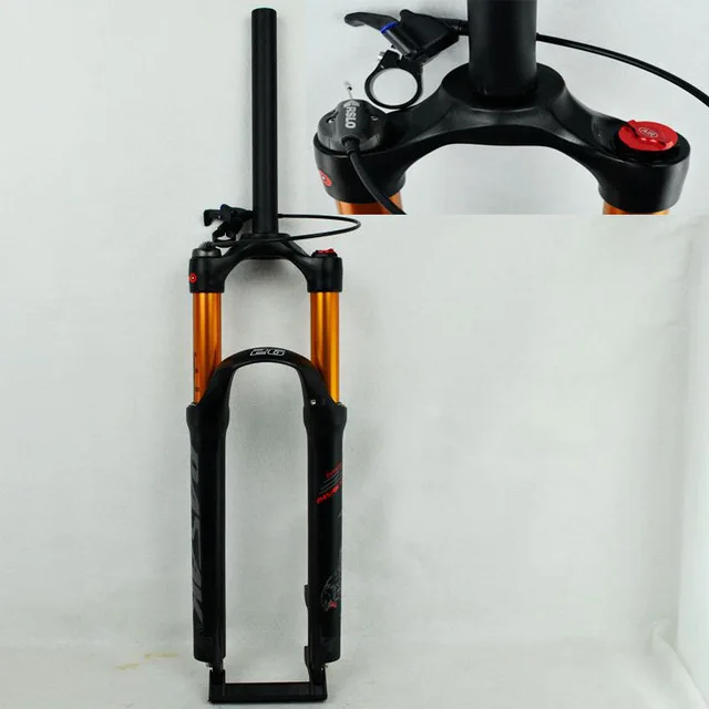 26 RL matte black Велосипедная воздушная вилка 2" 27,5" 29 дюймов ER 1-1/" " MTB горный велосипед подвесная вилка воздушная устойчивость масло демпфирования линии блокировки для ov - Цвет: 26 RL matte black