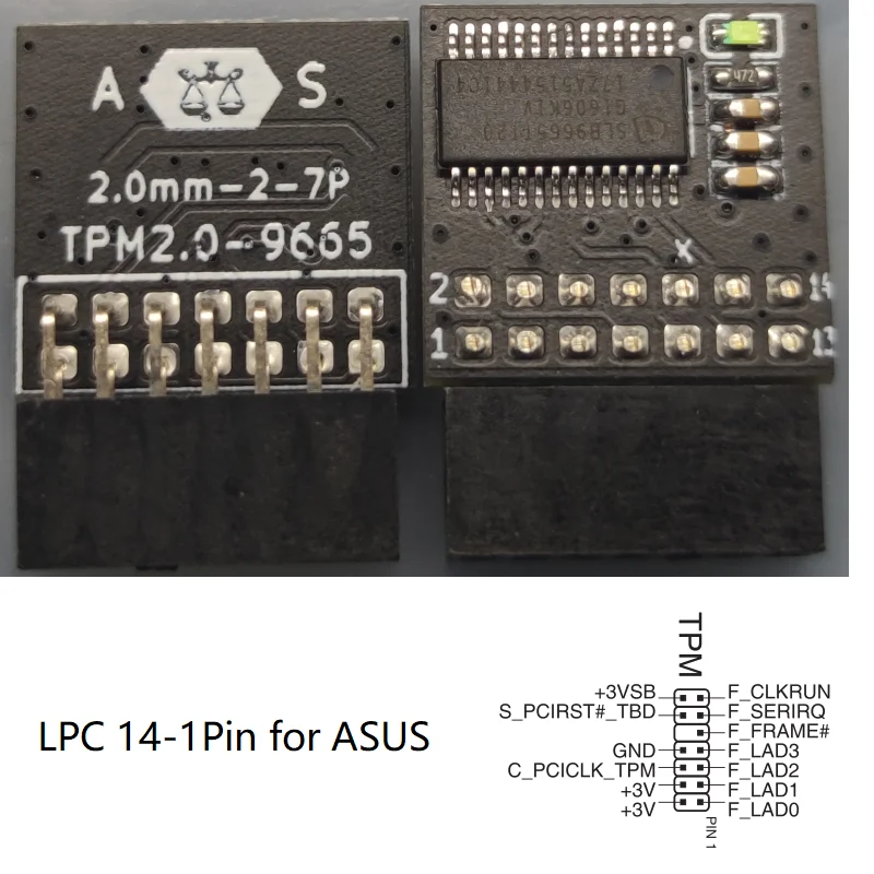 Плата модуля безопасности шифрования Tpm 2 0 материнская плата TPM2.0 LPC 12 14 18 20 Pin для MSI