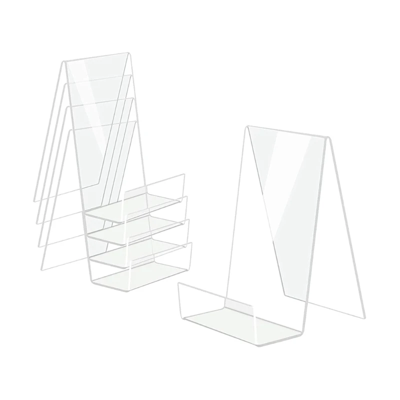 

Pack of 5 Acrylic Book Stand Decorative Clear Book Holder Acrylic Display Rack Acrylic Holders for Home Office Book Shop