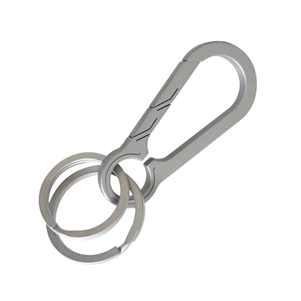 

New Style Titanium Buckles Outdoor Tool Titanium Alloy Keychain Titanium Buckle Key Ring Car Accessories Fashion Men Keychain