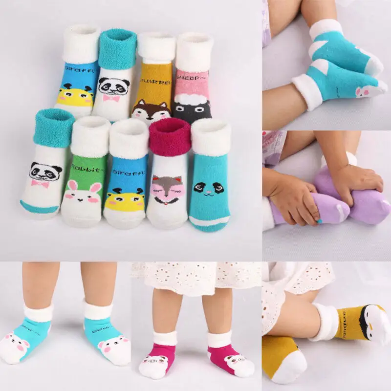 5 пар Детские хлопковые нескользящие носки на возраст 0 3 года|Носки| |