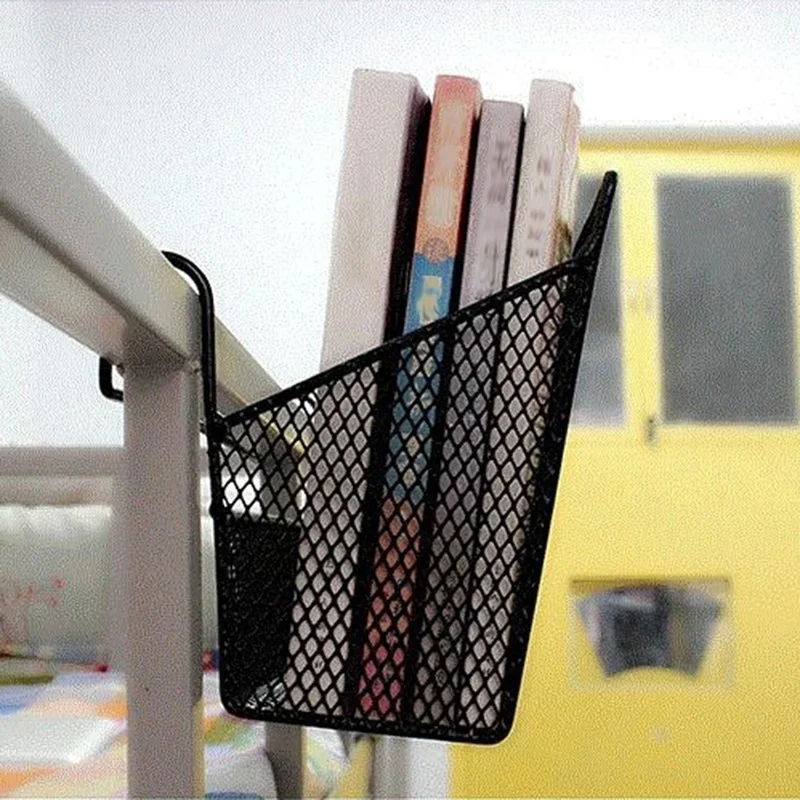 

Metal Mesh Dorm Bedside Hanging Basket Wire School Dormitory Storage Shelf Rack Bunk Organizer