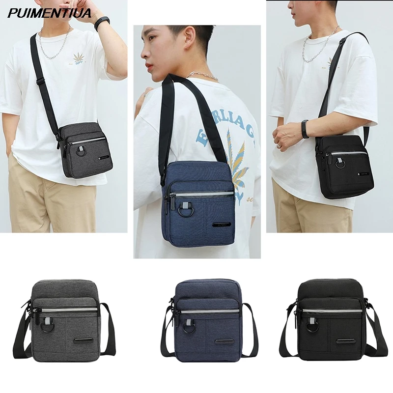 

Puimentiua Men's Messenger Bag Crossbody Shoulder Bags Travel Chest Bag Man Purse Small Pack for Work Business Casual Canvas Bag