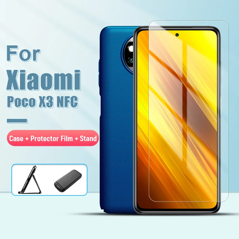 

For Xiaomi Poco X3 NFC case 6.67'' For Poco X3 Pro NILLKIN Frosted PC Matte hard back cover Gift Holder For X3 NFC Global