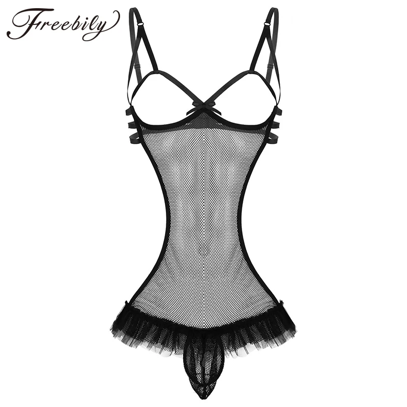 Мужской эротический костюм для геев с вырезами Сетчатое нижнее белье открытой