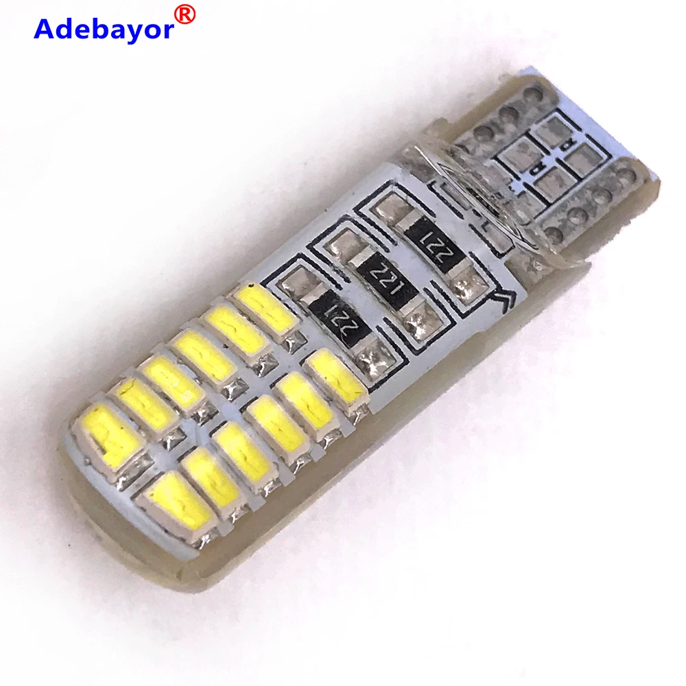100 шт. T10 W5W силиконовый чехол 24 SMD 3014 LED лампа для чтения автомобиля 192 168 501 24SMD