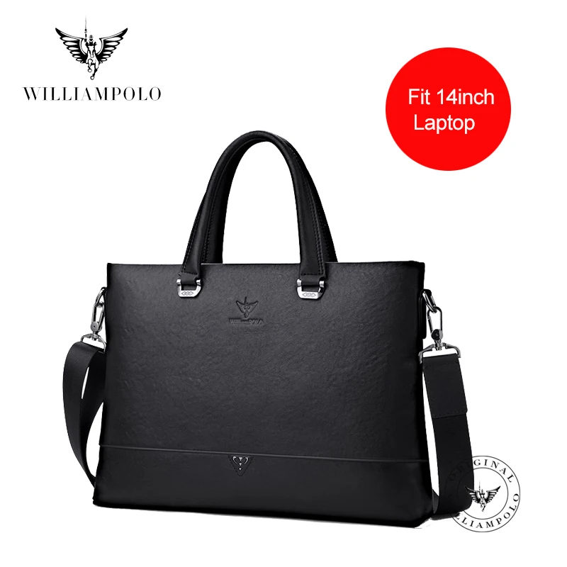 Men's Briefcased Genuine Leather Bag Luxury Fit 14inch Laptop Bag For Document A4 Breifcase Shoulder Bag PL203059