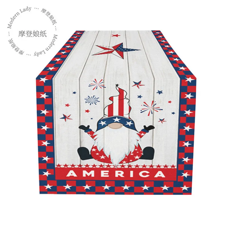 

cross border new independence day table flag tablecloth living room decoration dwarf tea table flag customization