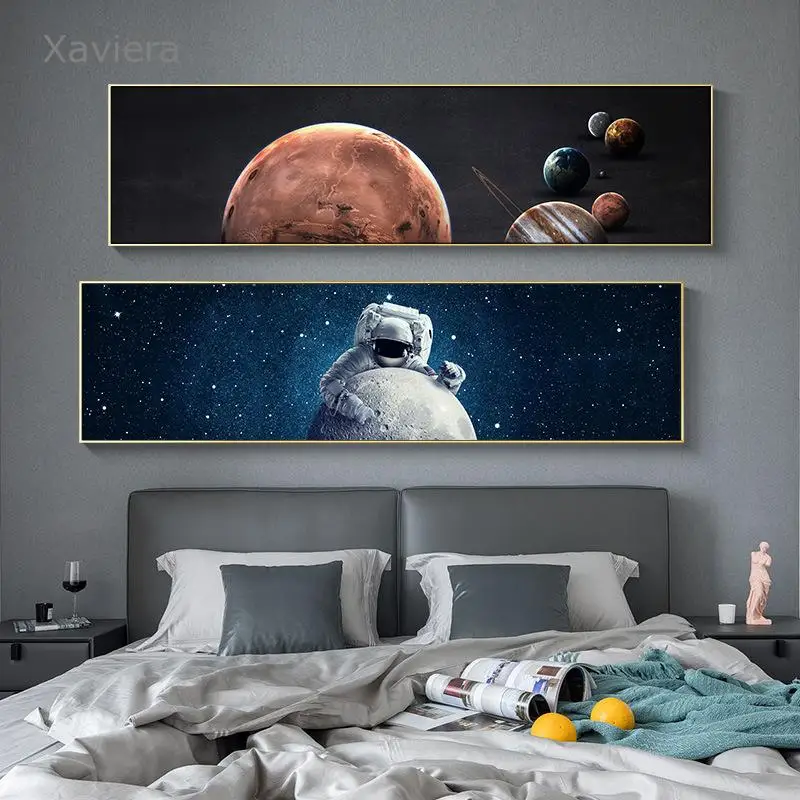 

Modern Art Poster Planet Space Universe Astronaut Canvas Painting Nordic Bedside Picture Home Decoration Living Room Large Size