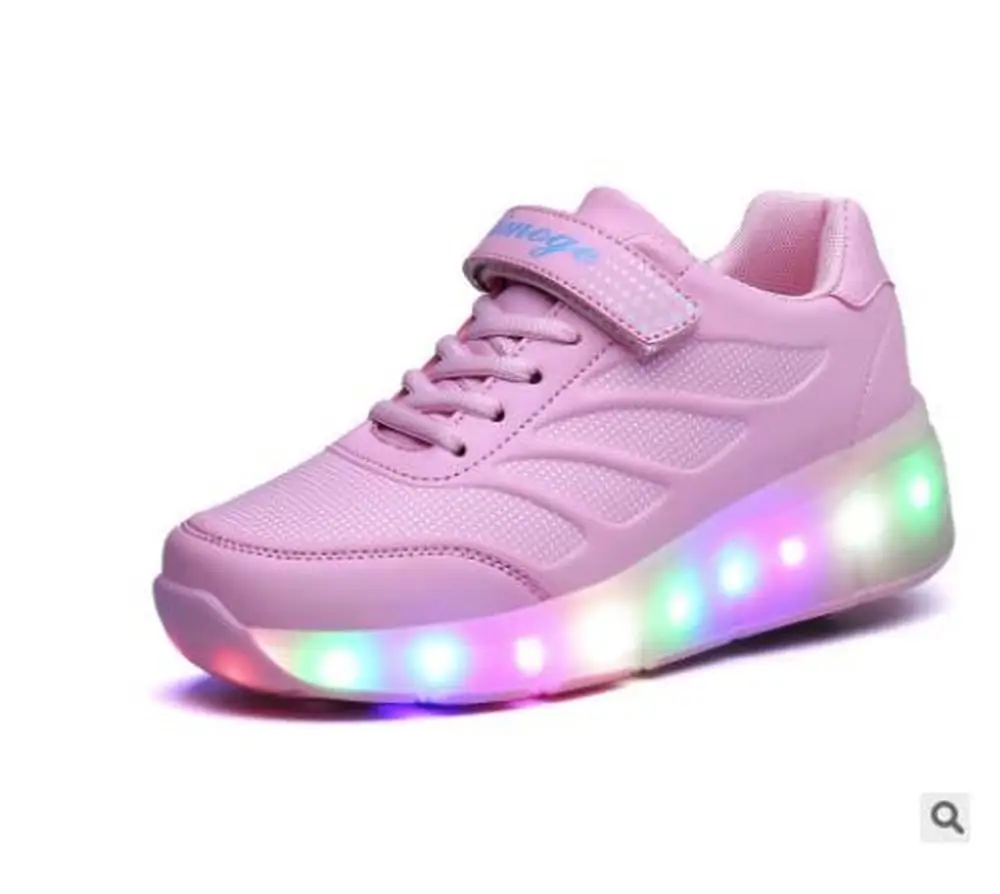 Новые детские светящиеся кроссовки Heelys, детская обувь для роликовых коньков, детские туфли со светодиодной подсветкой, кроссовки для мальчиков и девочек с колесами