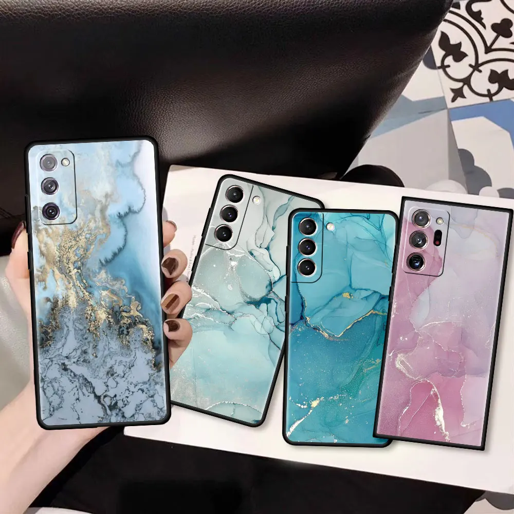 

Silicone Capas For Samsung S20 FE S21 Ultra Phone Case for Galaxy S10 S10e S9 S8 Plus S7 Edge Soft Cove Luxury Marble
