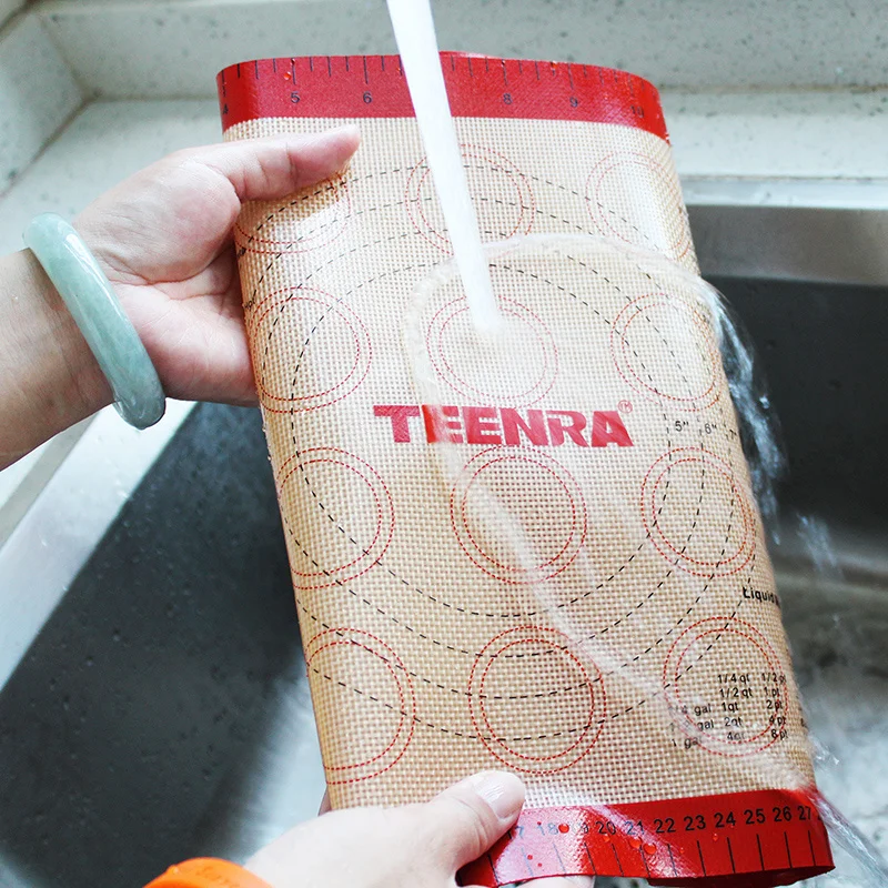 

TEENRA 2Pcs/set Non-stick Macaron Baking Mat Silicone Mats Baking Liner Heat-resistant Baking Sheet Set Pastry Tools