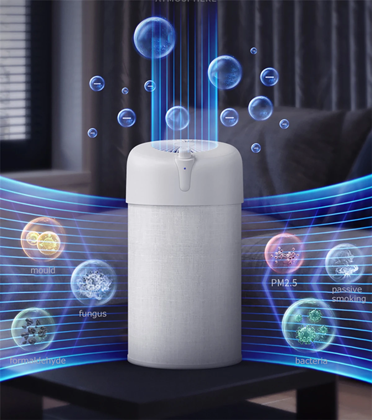 

Air purifier uvc LED sterilizer disinfectant with HEPA Filter for room negative ionizer