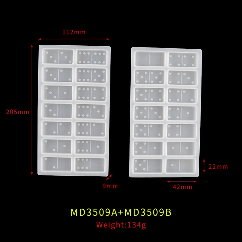 

2pcs/set Dominoes Casting Silicone Mold UV Epoxy Resin Moulds Craft Tool Home Decoration Supplies Jewelry Accessories