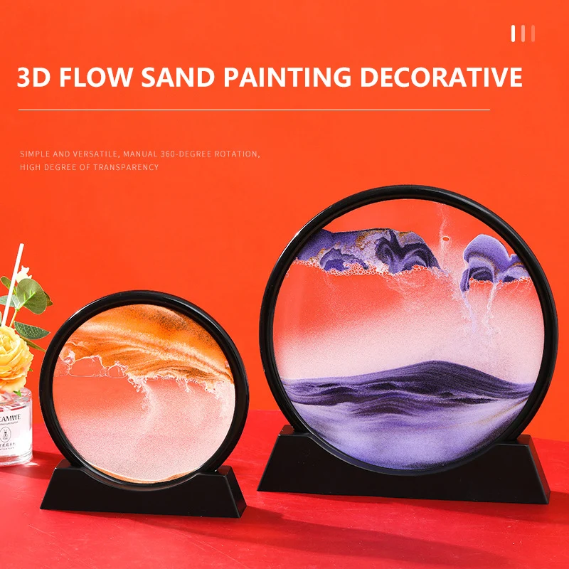 

1pc New Moving Sand Art Picture Sandscapes in Motion 3d Sand Art for Adult Relaxing Toys Décor Desktop Home Office Decor