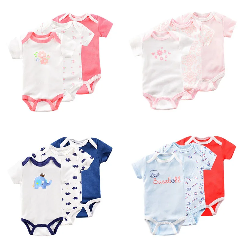 Комбинезон для новорожденных, комбинезон, хлопок, лето, Roupas de bebe, обезьяна, собака, печать, детская одежда, Комбинезон Девочки младенца, 6 шт, 3 шт./лот