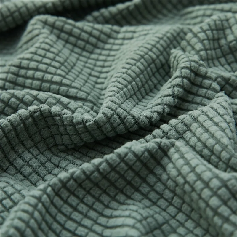 Клетчатый жаккардовый мягкий зеленый чехол для дивана в гостиную однотонный