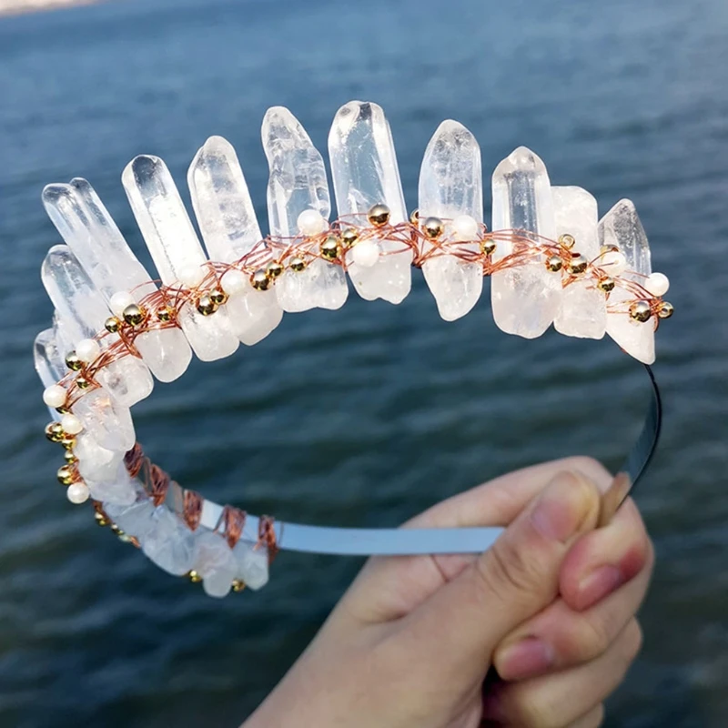 Серьги принцессы сырья ободок для волос повязка с кристаллами в форме короны