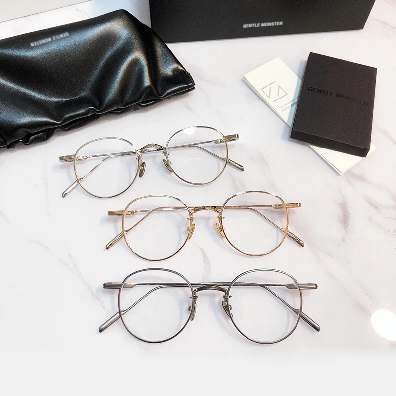 

Korea GM Round Eyeglasses Frame Optical Frames GENTLE Solar Eyeglasses Prescription For Men Women Reading Myopia glasses