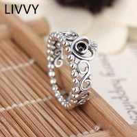livvy silver color fashion creative crown heart shaped rings for women high quality exquisite elegant jewlery