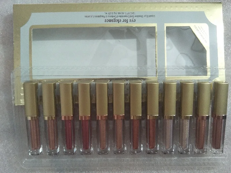 New Arriva Eye For Elegance Makeup3/6/8/12pcs set Liquid Eyeshadow Holiday Set Glitter Glow 6 Color Eye Elegance Shimmer Dropshi