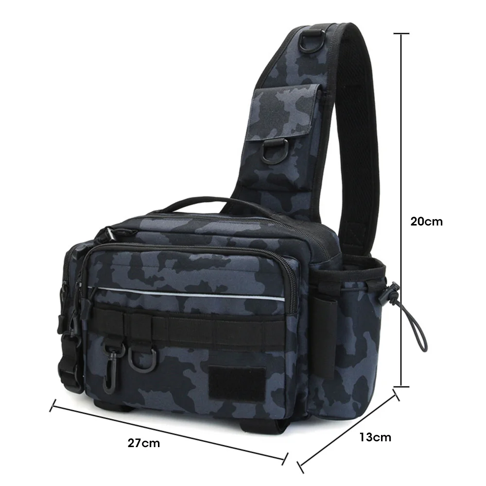 

1Pcs Fishing Bag Multifunctional Fishing Tackle Bags Single Shoulder Crossbody Bag Waist Pack Fish Lures Gear Utility Storage