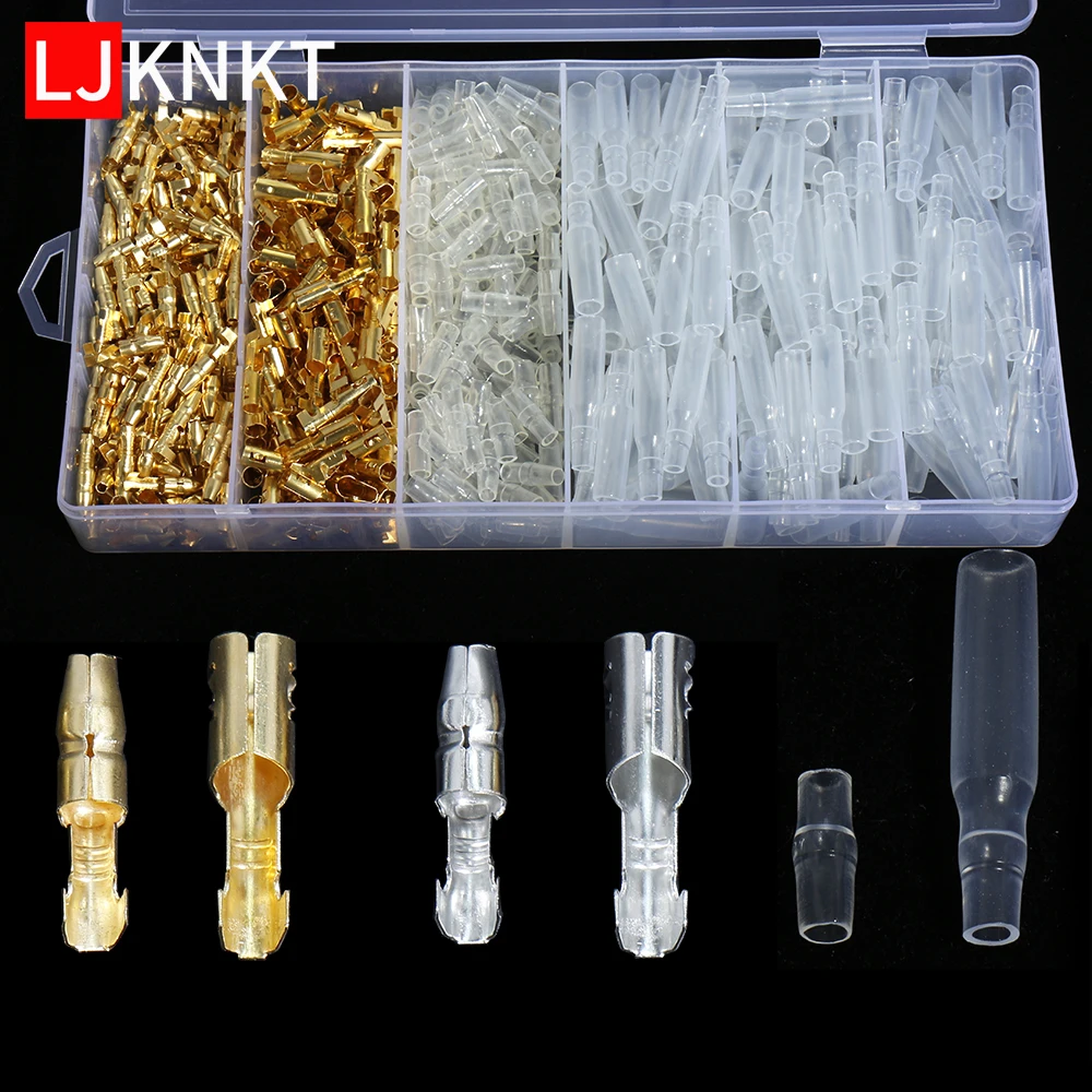 Обжимные клеммы для проводов 600/400 шт. набор гнездовых и мужских разъемов латунные