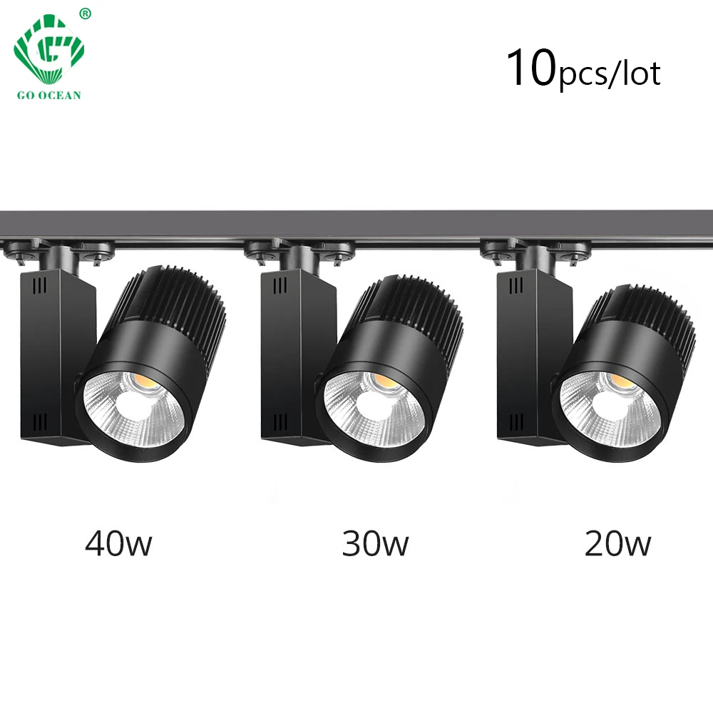 20W светодиод для трекового светильника Рельс LED лампы с регулируемой яркостью обувь Костюмы магазине 2/3/4 провода 3 фазы прожекторы системы трек светильники, с зажимным приспособлением