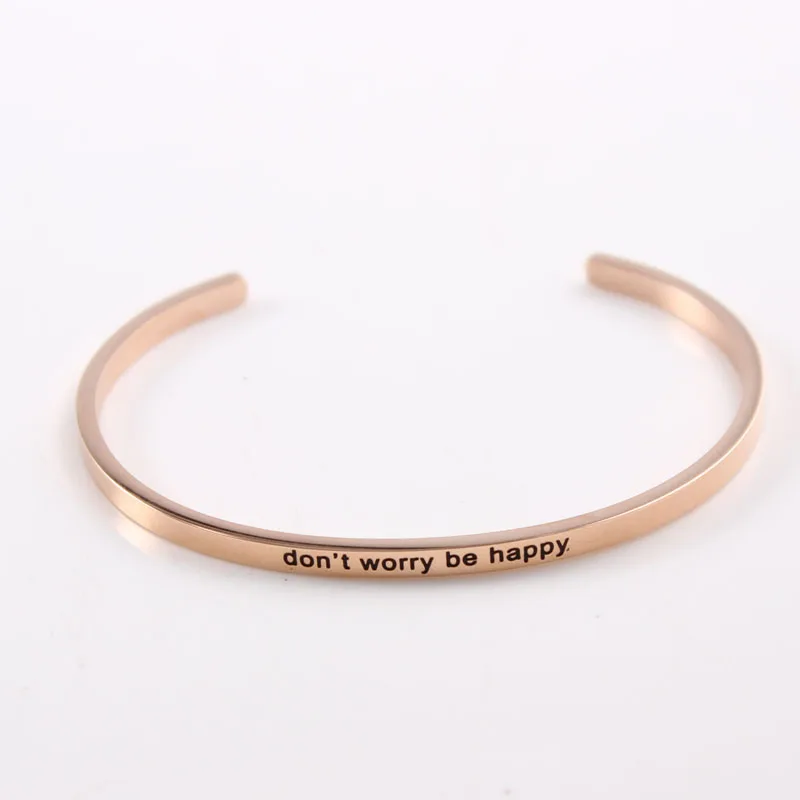 2021 новые розовые золотые браслеты с Нержавеющая сталь вдохновляющие браслет