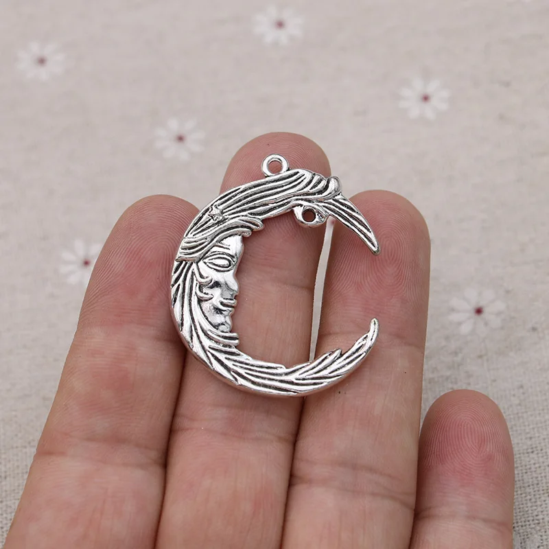 5 шт. посеребренные Подвески в виде Луны|Шармы| |