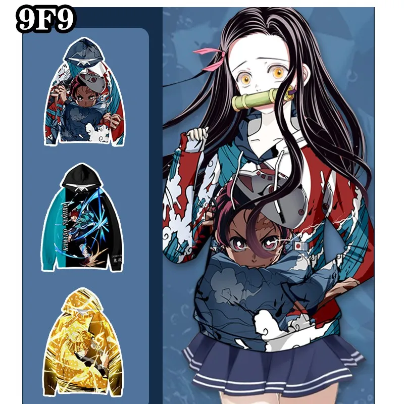 Худи Демон-убийца для детей и взрослых с изображением Камадо Танджиро, Нэзуко, Агатсума Зенитсу, Томиока Гиюу, Музана для косплея.