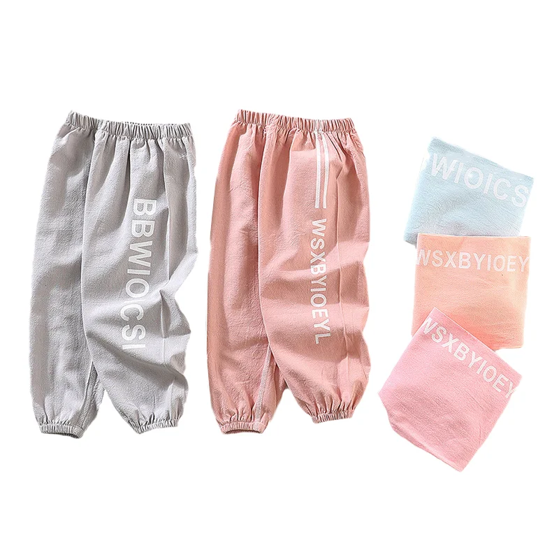 Детские штаны джоггеры против комаров для девочек и мальчиков на весну осень