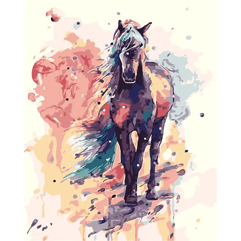 

SELILALI Colorful Horse Animal Painting By Numbers For Beginner Kids Hand Painted Diy Gift Modern Home Bedroom Wall Decoration