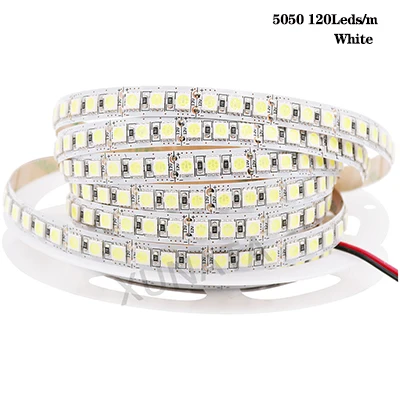 5050 120Leds W 5 м/лот DC12V SMD5050 5054 2835 Светодиодные ленты веревка лента 300 светодиодный 1200 светодиодный Водонепроницаемый гибкий светодиодный лента светильник домашний Декор Светильник - Испускаемый цвет: 5050 120Leds W