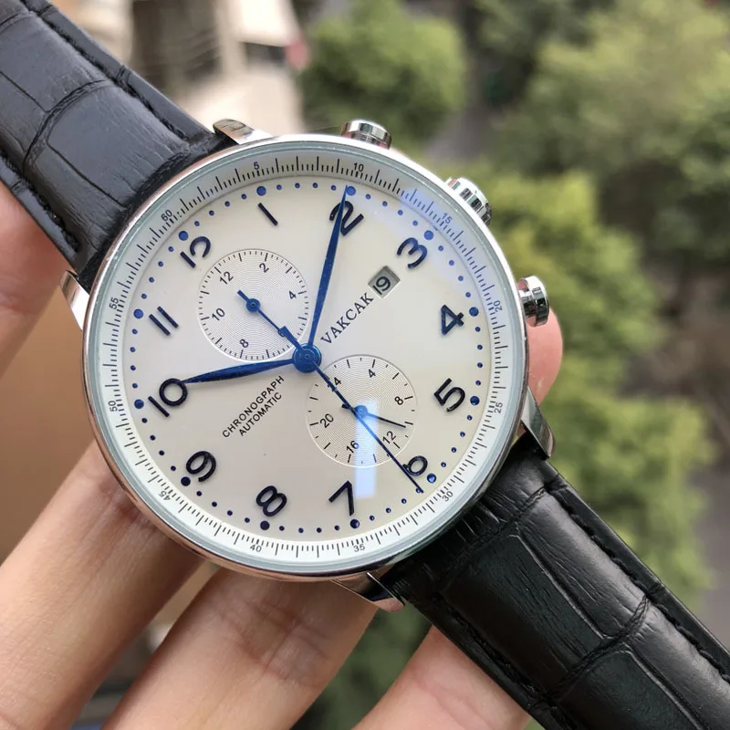 Механические Автоматические Мужские часы с кожаным ремешком от ведущего бренда