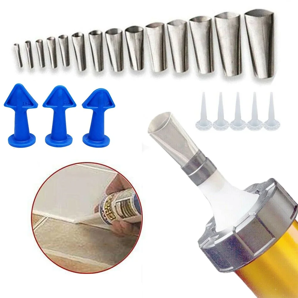 

Nozzles Stainless Steel Caulking Nozzle Filler set Glue Mouth Portable Garden