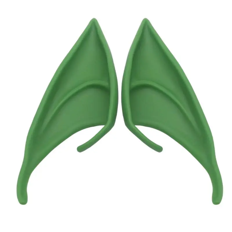 Green Long 1 пара вечерние костюмы на Хэллоуин эльфийские уши аниме сказочные костюмы вампира латексные - Цвет: Green Long
