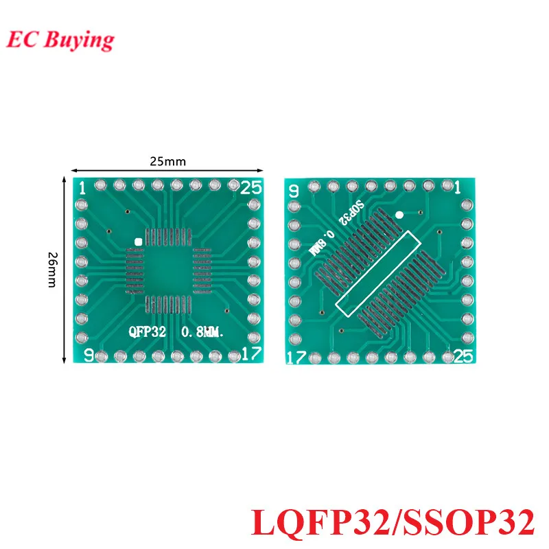 10 шт. печатная плата LQFP32 SSOP32 FQFP32 TQFP32 адаптер PCB Pinboard SMD к DIP32 DIP Pin тестовая пластина