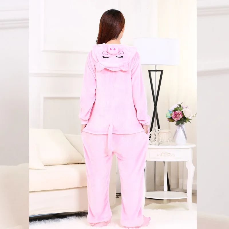 Женские Kigurumis цельная пижама в виде розовой свинки забавная одежда для сна