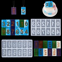 month number calendar silicone mold diy pendant keychain jewelry craft casting epoxy resin mold cake fondant decorating tools